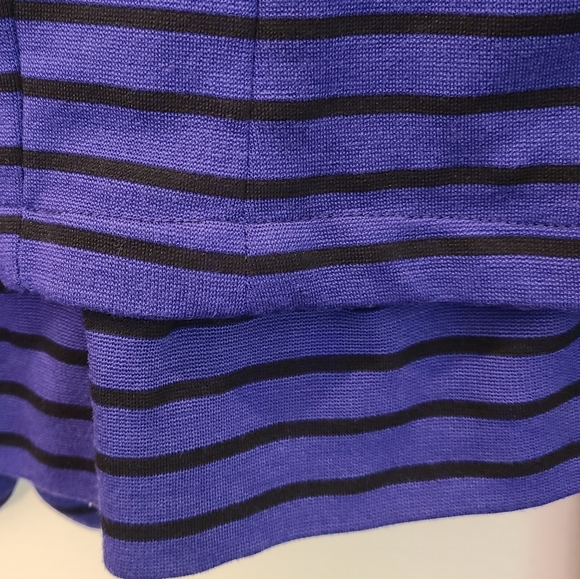 Cartonnier for Anthro, knit striped black & blue tailored, fitted blazer - Picture 10 of 16